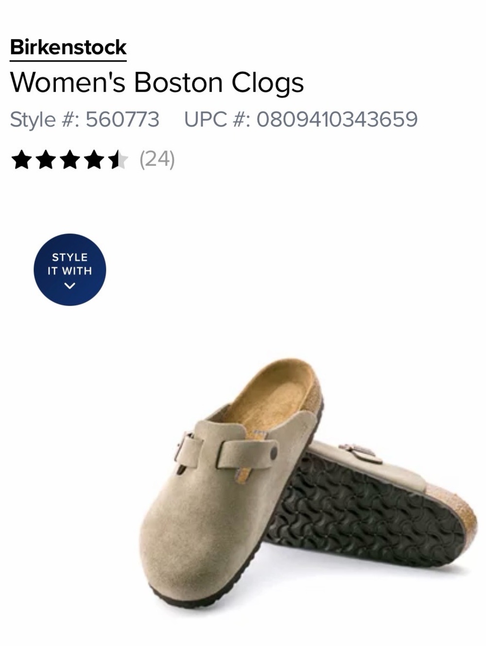Birkenstock Women's Boston Clogs in Light Taupe Suede